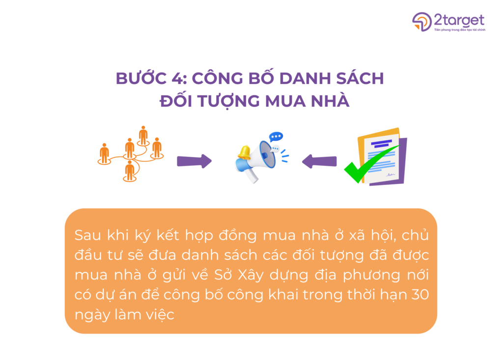 Bước 4: Công bố danh sách đối tượng mua nhà