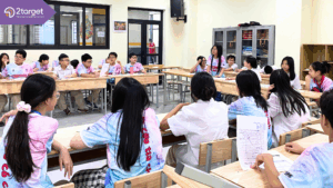 Tập thể lớp 6 Pháp trường THCS Nguyễn Trường Tộ trong buổi học