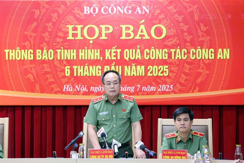  Trung tướng Nguyễn Thanh Tùng, Giám đốc Công an TP Hà Nội thông tin tại buổi họp báo. (nguồn ảnh: baovephapluat.vn)